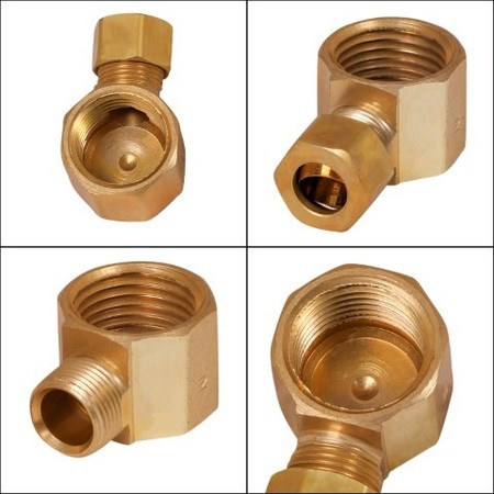 Everflow 3/8" O.D. COMP x 1/2" FIP Reducing 90° Elbow Pipe Fitting, Lead Free Brass C70R-3812-NL